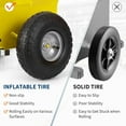 thumbnail image 6 of Panel Dolly 600 LBS Capacity Slab Dolly with 10in Inflatable Rubber Tires and Adjustable Clamp for Drywall Sheets Doors and Heavy Panel Transport Yellow, 6 of 7