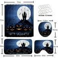 4 Pcs Halloween Shower Curtain Set, with NonSlip Rugs,Toilet Lid Cover