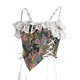 thumbnail image 1 of Camisola moldeadora de cintura con encaje y lazo sin espalda con estampado de flores para mujer, top de poliéster, 1 of 4