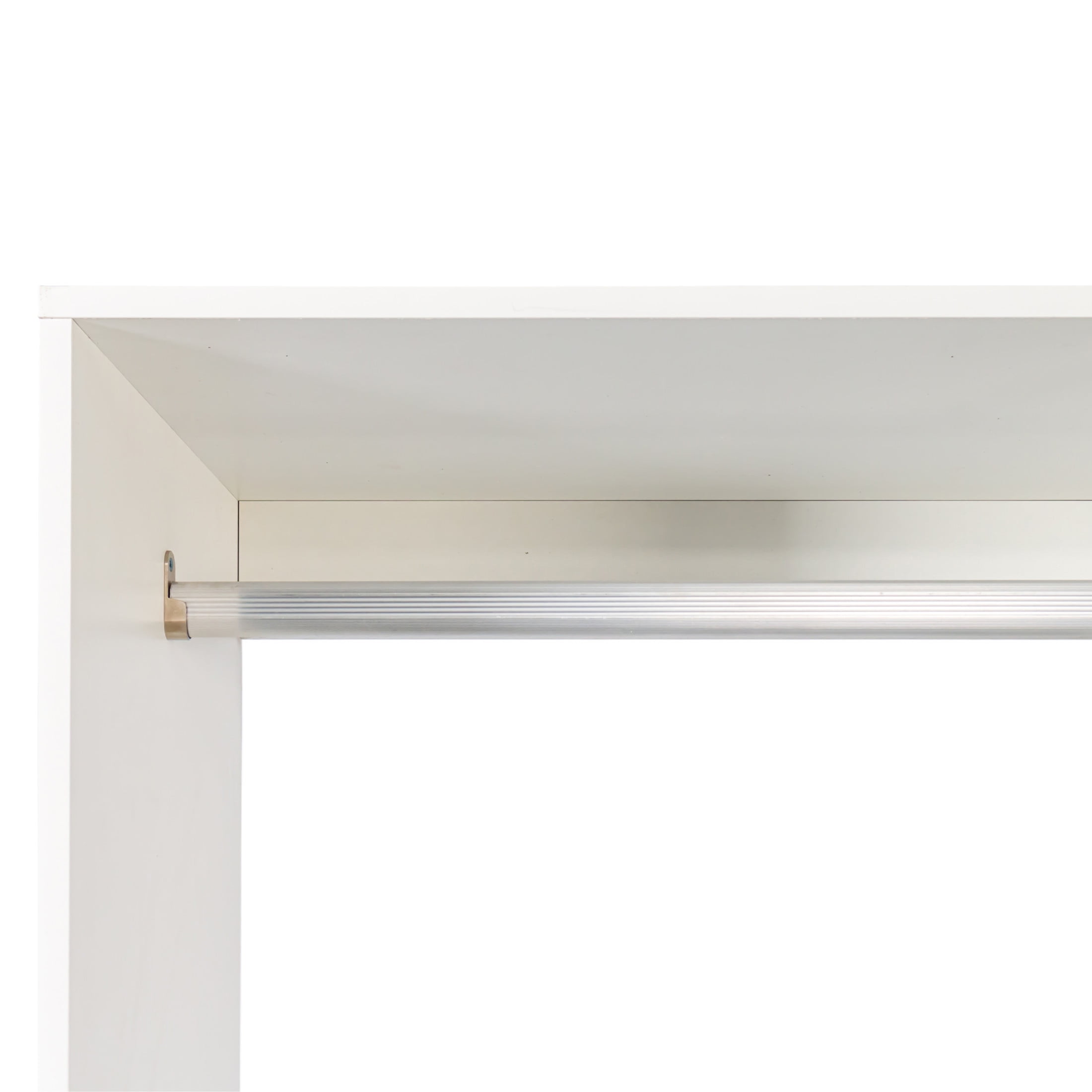Noble House Elley 74.8" Freestanding Closet System, Open Shelves, Wooden Walk-in Closet with Hanger Rod, White