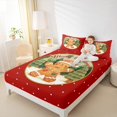 thumbnail image 4 of Feelyou Gingerbread Man Twin Sheet Sets for Teens, Dreamy Fairy Tale Twin Fitted Sheet, Christmas Dots Flat Sheet, Microfiber Bedroom Decor, 3pcs, 4 of 7