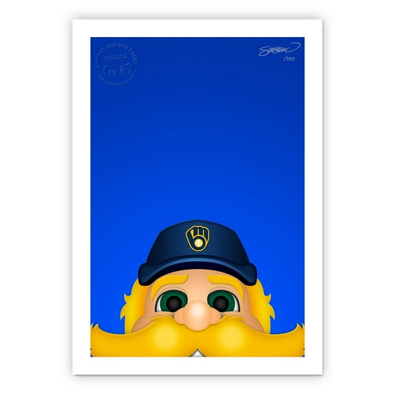Milwaukee Brewers 14" x 20" Minimalist Bernie Brewer Mascot Wall Art