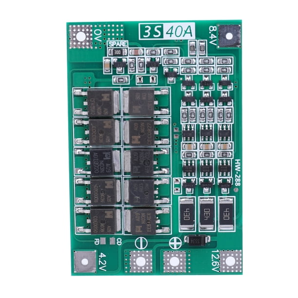 Módulo cargador batería litio Ygjytge Li-Ion 18650 BMS para taladro equilibrio 3S 40A