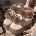 thumbnail image 2 of Women's Platform Pom-Pom Snow Boots, Faux Fur Lined Warm Non-Slip Winter Shoes, 2 of 7