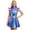 Blue, variant on Womens Shiny Metallic Cap Sleeve Rave Party A-line Mini Dress Clubwear Holographic L