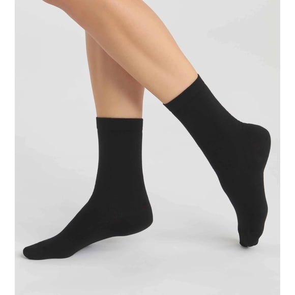 Lot de 2 Paires de Chaussettes Noires pour Femmes en Coton Biologique Dim Good