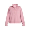 thumbnail image 5 of Time and Tru Women's Quarter Button Fleece Top with Long Sleeves, Size XS-XXXL, 5 of 5