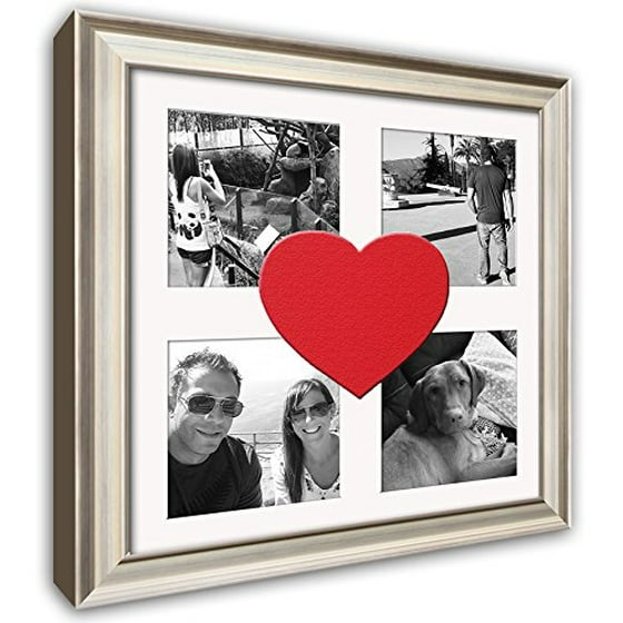 Heart Collage Picture Frame Gold Wood With Shaped Heart Collage Picture Frame Gold Wood With Shaped Inlay Mat For Four 4x4 Photos Fashion By Countryarthouse Usa Com