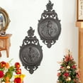 thumbnail image 6 of Sungmor Ornate Cast Iron Wall Art Plaque, Classical Woman Relief in French Country Style, Decorative Wall Sculpture - Vintage Hanging Decor for Home, Garden, or Patio, Rustic Black Finish, 6 of 8