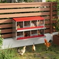 thumbnail image 2 of Shininglove 8 Hole Galvanized Steel Chicken Nesting Box w/Roll-Out Egg Tray – Rustproof & Ventilated Poultry Coop Accessories for Hens/Ducks, 2 of 8