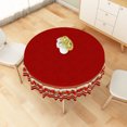 thumbnail image 6 of Red Christmas Poinsettia Round Tablecloth 70 Inch,Stain‑Resistant Table Cover for Holiday Dinner Home Kitchen Decor, 6 of 6