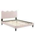 thumbnail image 4 of Modway Current Performance Velvet Queen Platform Bed in Pink, 4 of 10