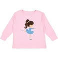 thumbnail image 3 of Inktastic Figure Skating, Ice Skating Girl, Brown Hair Girls Long Sleeve Toddler T-Shirt, 3 of 5