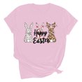 thumbnail image 5 of VBTAPA Easter T Shirts for Women Short Sleeve Crewneck Tops Novelty Funny Bunny Printed Graphic Tees Casual Holiday Tee Blouse Daily Sales Pink XL, 5 of 6