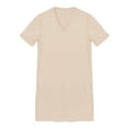 thumbnail image 5 of Venjoe Men's Night Shirt Short Sleeve Nightgowns Satin V Neck Sleep Nightshirt Sleepwear Loungewear Light Apricot XL, 5 of 7
