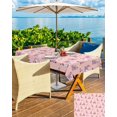 thumbnail image 4 of Pink Bear Christmas Outdoor Tablecloth - 60x84 Inch Rectangle Dining Table Cover, Winter Xmas Snowflake Waterproof Outdoor Table Cloth with Umbrella Hole & Zipper for Picnic/Patio/Party, 4 of 5