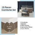 thumbnail image 4 of Juego de edredón LANCO MODERN LIFESTYLE King, gris y marrón, 10 piezas, 4 of 7