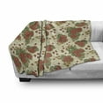 thumbnail image 3 of Orange Soft Flannel Fleece Throw Blanket, Floral Themed Autumn Fall Season Background with Flowers Design Print, Cozy Plush for Indoor and Outdoor Use, 50" x 60", Orange and Olive Green, by Ambesonne, 3 of 6