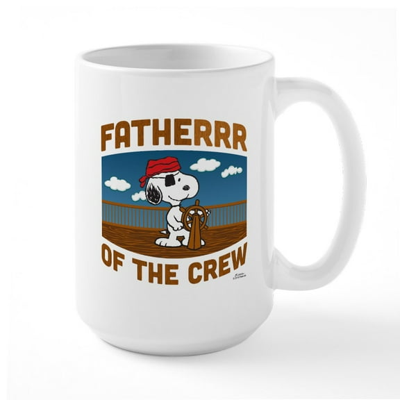 CafePress - Peanuts: Fatherrr Large Mug - 15 oz Ceramic Large White Novelty Mug