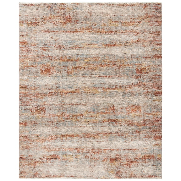 SAFAVIEH Valencia Tabitha Abstract Polyester Area Rug, Beige/Rust, 8' x 10'
