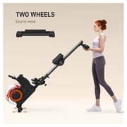 Soozier Water Rowing Machine, Foldable Rower Machine with Adjustable Resistance, Wheels, LCD Monitor and Tablet Holder for Home Cardio Training, Red