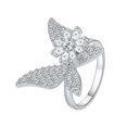 thumbnail image 1 of Heliisoer Ladies Fashion Diamond Butterfly Ring Open Ring, 1 of 6