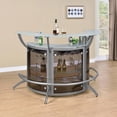 thumbnail image 2 of Pemberley Row Metal Silver Bar Unit Demilune Smoked Acrylic Features Stemware Rack 63"W, 2 of 9