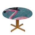 thumbnail image 3 of BANET  Halloween Flamingo Hat Round Tablecloth Witch Hat Animal Table Cloth Cover Washable Polyester Dining Decorative for Holiday Home Party Wedding Picnic 42"-46, 3 of 8