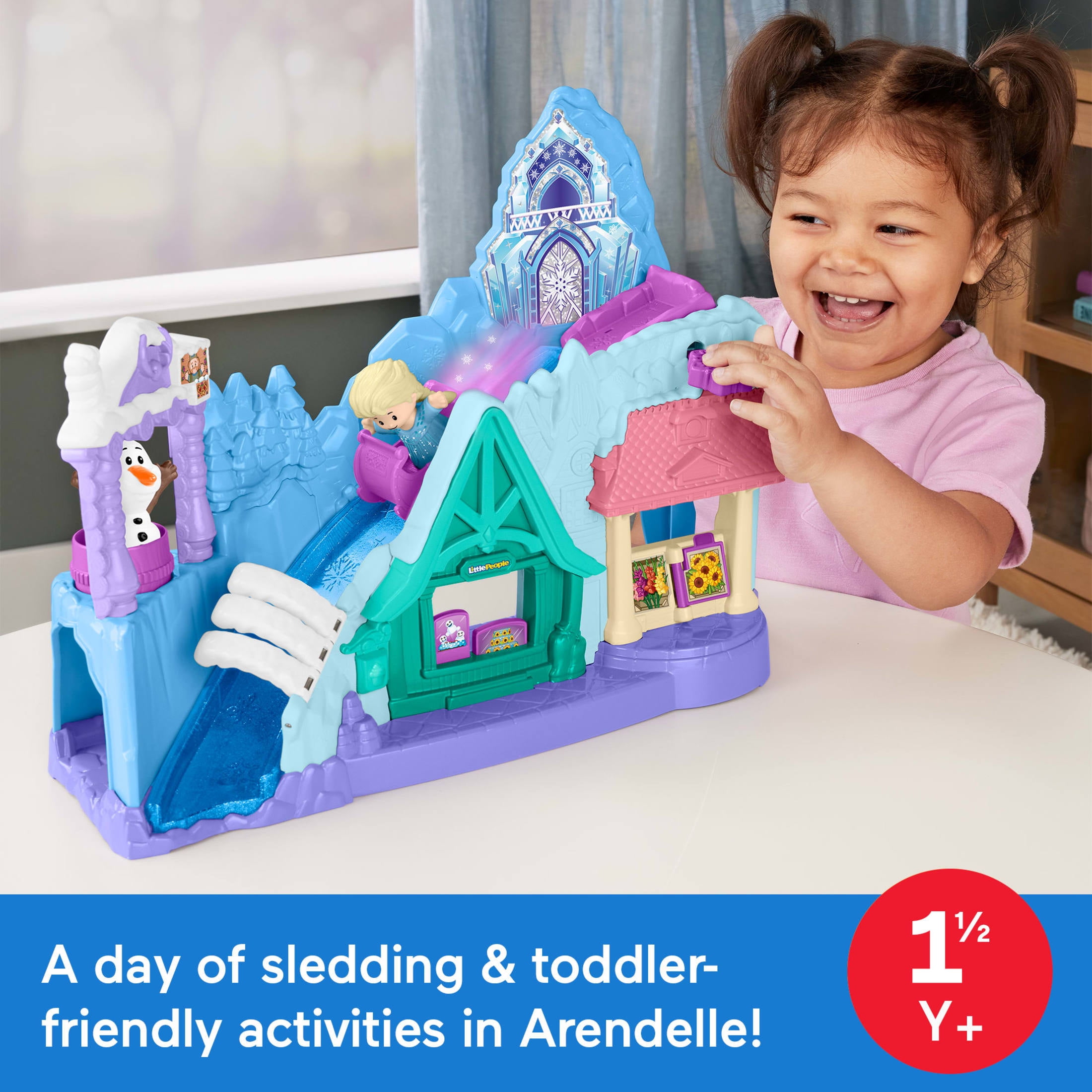 Disney Frozen Arendelle Sledding Adventures Little People Toddler Playset with 2 Figures