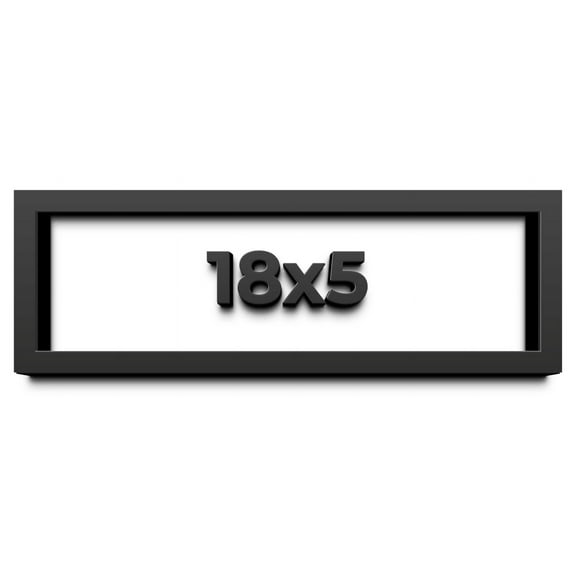 18x5 Shadow Box Frame Black | 1 inches Deep Real Wood Contemporary Shadowbox Display Frame | UV