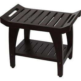Contemporary Teak Shower bench with Handles in Dark Brown Contemporary Teak Shower bench with Handles in Dark Brown