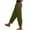 Army Green, variant on Frostluinai Women's Harem Pants High Elastic Waisted Wide Leg Lounge Capris Solid Color Loose Fit Holiday Pants with Pockets Comfy Capris