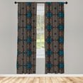 thumbnail image 3 of Ambesonne Mandala Curtains, Chinese Lace Motif, Pair of 28"x95", Blue Vermilion Black, 3 of 5