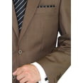 thumbnail image 5 of Mens Ticket Pocket 2-piece Brown Wool Classic Fit Suit DTI, 5 of 6