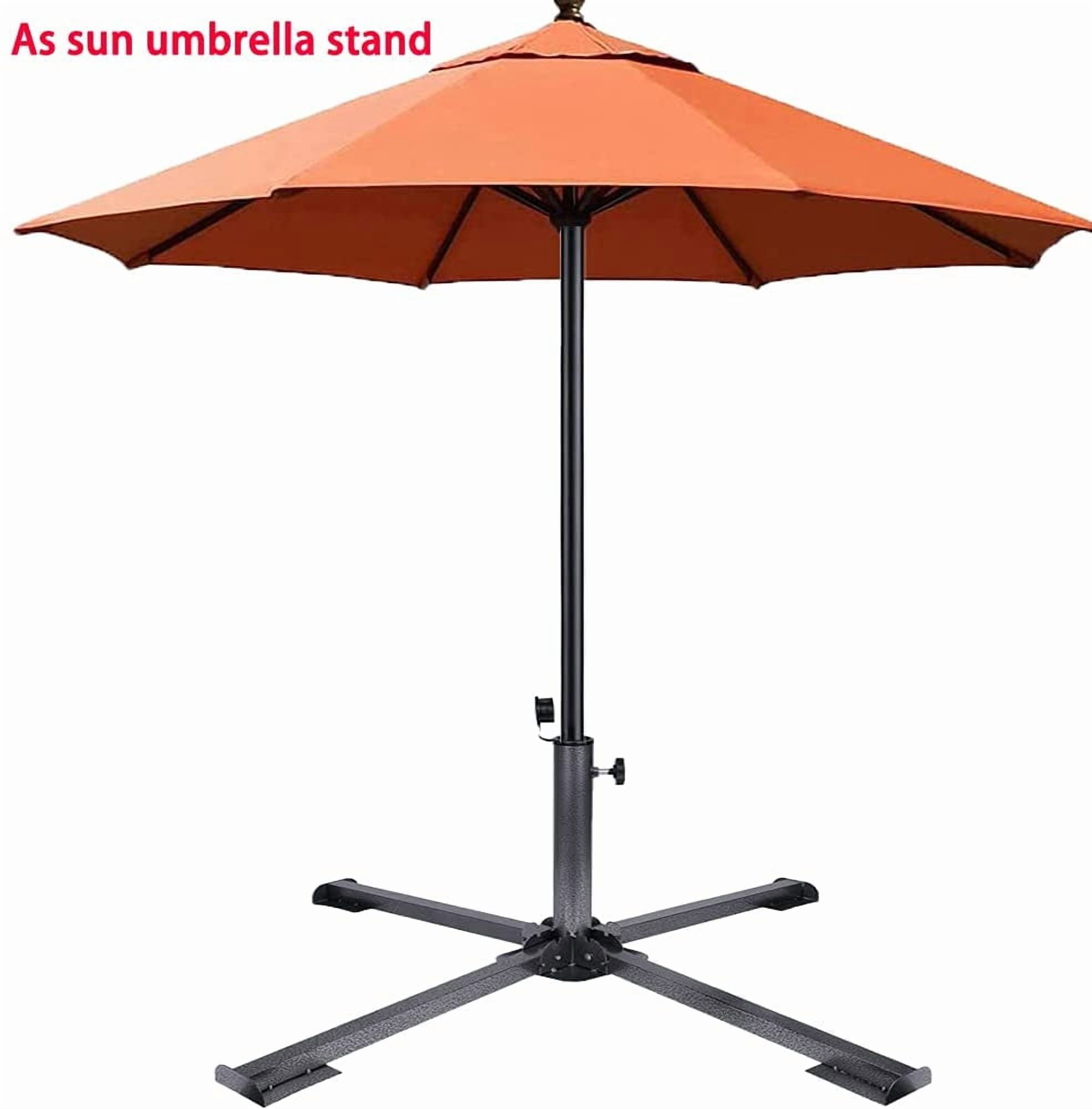 Patio Umbrella Base Holder, Foldable Sun Shade Anchor, Portable Beach Umbrella Stand, Adjustable Heavy Duty Iron Base, Outdoor Parasol Support