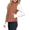 thumbnail image 3 of NE PEOPLE Women’s Quilted Vest – Lightweight Sleeveless Full Zip Up Casual Stand Collar Padding Gilet Jacket with Pockets NEWV40 New Camel S, 3 of 7