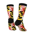 thumbnail image 5 of Women Crew Graphic Print Tube Socks Maryland Flag Pattern Design Ladies Socks, 5 of 7