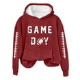 thumbnail image 4 of BODOAO Football Funny Sweatshirt for Women Game Day Graphic Print Shirt Casual Long Sleeve 2025 Fall Pullover Hoodies Red XXL, 4 of 4