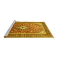 thumbnail image 2 of Ahgly Company Machine Washable Indoor Round Medallion Yellow Traditional Area Rugs, 7' Round, 2 of 4