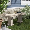 thumbnail image 3 of Emsco Group Outdoor Resin Garden Bench Statue, Sandstone, 3 of 6