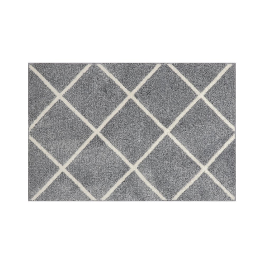 Mainstays Diamond Plush Grey Accent Rug, 30x45
