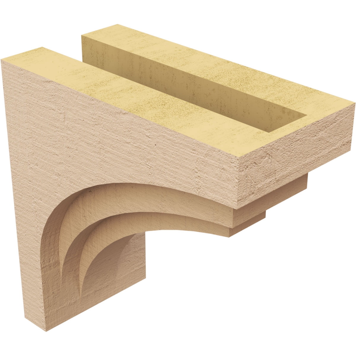 6"W x 12"D x 12"H Classic Rockford Rough Cedar Woodgrain TimberThane Corbel, Primed Tan