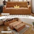 thumbnail image 2 of Hommoo 70" Convertible 2-in-1 Pull Out Couch Bed, Multi-Functional Corduroy Loveseat Sleeper Sofa Bed, Orange, 2 of 7