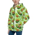 thumbnail image 2 of Pofeuu Avocado color cute animals Print Teenage Zipper Hoodie Sweatshirts Hooded Casual Jackets With Pocket For Boys Girls-Medium, 2 of 6