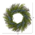thumbnail image 2 of Nearly Natural Floral Plastic Full Wreath, 21" (Assorted Colors), 2 of 2