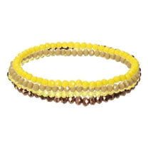Uxcell Bohemian Stackable Bead Bracelets 4mm Multi-Layer Crystal Beads Stretch Bracelet Set for Women Wristbands Jewelry Costume Gifts, Yellow
