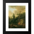 thumbnail image 2 of Christian Hilfgott Brand 12x14 Black Modern Framed Museum Art Print Titled - Tree Landscape with Fountain (1750), 2 of 5