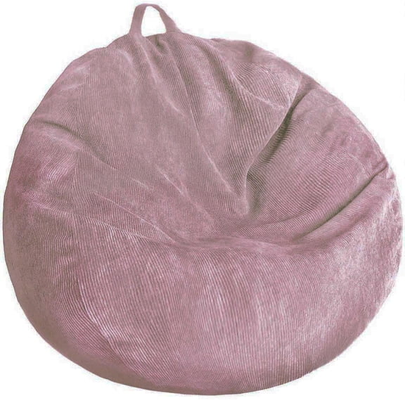 Bean Bag Chair Cover for Organizing Toys, Washable Corduroy Fabric Pet Bed,Stuffed Animal Storage Sack, Eco-Friendly Lazy Sofa, Dusty Pink