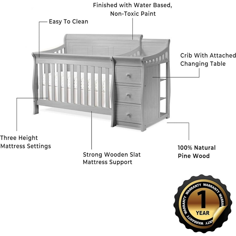 Sorelle 1205R WG Princeton Elite Panel Crib Changer Weathered Gray