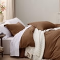 thumbnail image 4 of Juego de fundas de edredón Bedsure Brown Queen Size, 3 piezas, 4 of 8